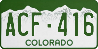 CO license plate ACF416