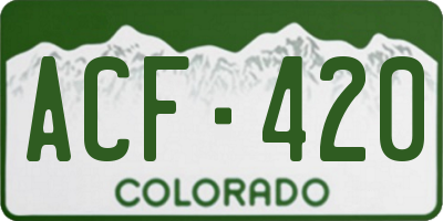 CO license plate ACF420