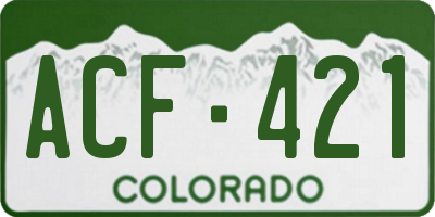 CO license plate ACF421