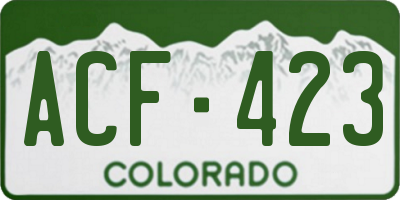 CO license plate ACF423