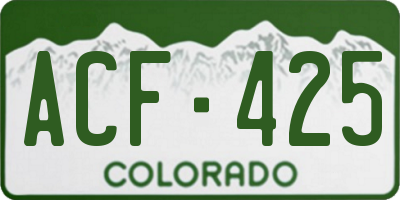 CO license plate ACF425