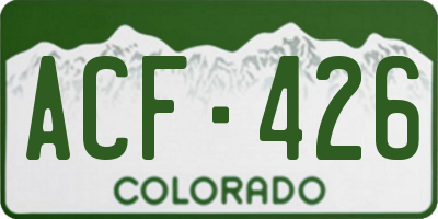 CO license plate ACF426
