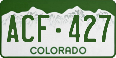 CO license plate ACF427