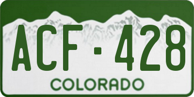 CO license plate ACF428