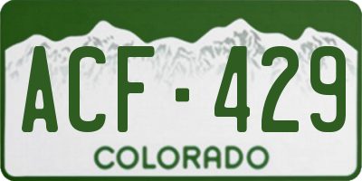 CO license plate ACF429