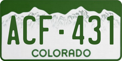 CO license plate ACF431