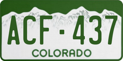 CO license plate ACF437