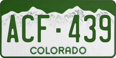 CO license plate ACF439