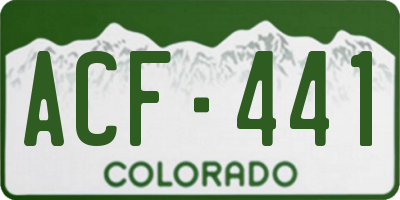 CO license plate ACF441