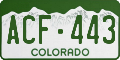 CO license plate ACF443