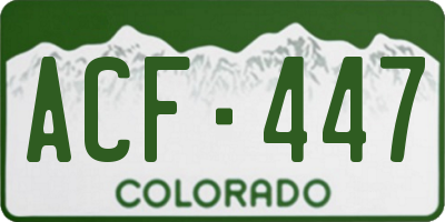 CO license plate ACF447