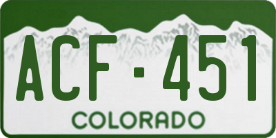 CO license plate ACF451