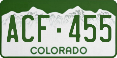 CO license plate ACF455