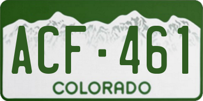 CO license plate ACF461