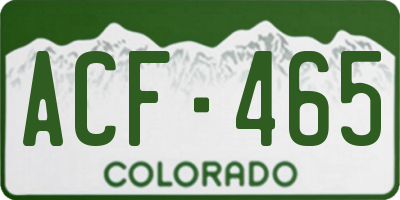 CO license plate ACF465