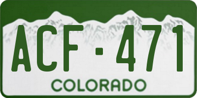 CO license plate ACF471
