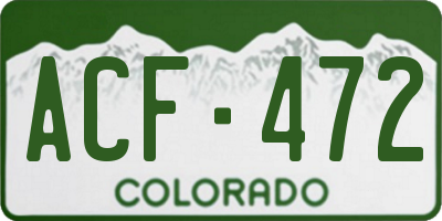 CO license plate ACF472