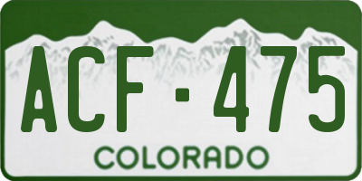 CO license plate ACF475