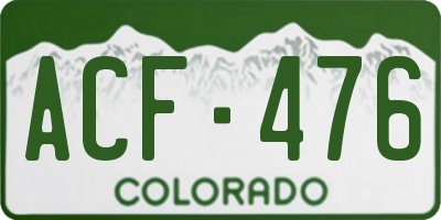 CO license plate ACF476