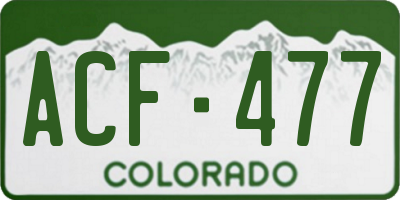 CO license plate ACF477