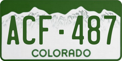 CO license plate ACF487