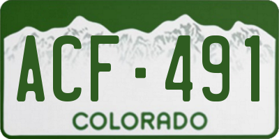 CO license plate ACF491