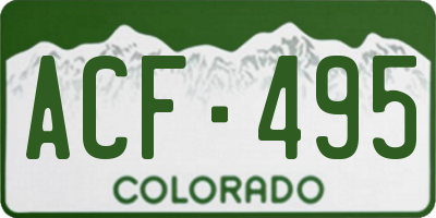 CO license plate ACF495