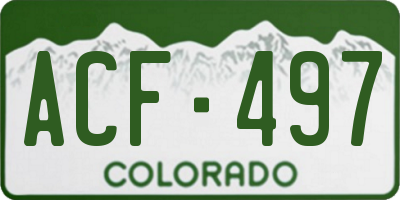 CO license plate ACF497