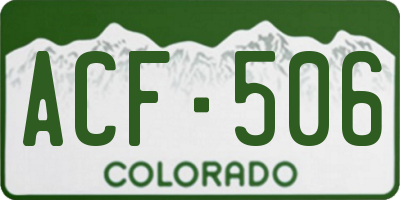 CO license plate ACF506