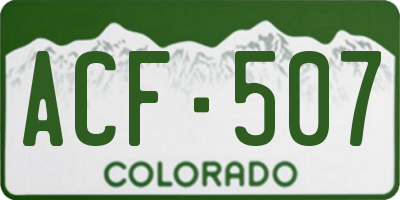 CO license plate ACF507