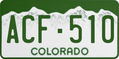 CO license plate ACF510