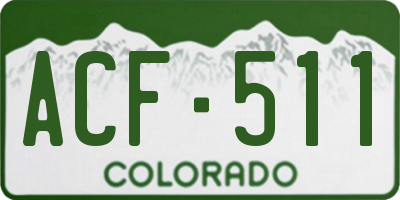 CO license plate ACF511