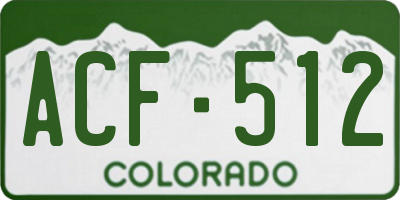 CO license plate ACF512