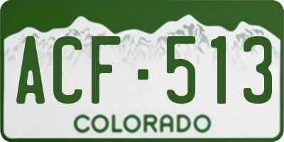 CO license plate ACF513