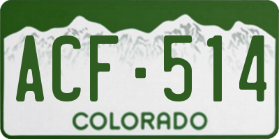 CO license plate ACF514