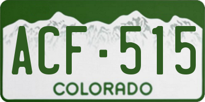 CO license plate ACF515