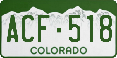 CO license plate ACF518