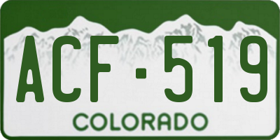CO license plate ACF519
