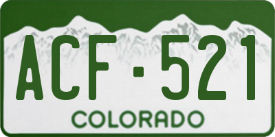 CO license plate ACF521