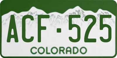CO license plate ACF525