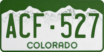 CO license plate ACF527