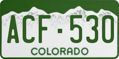 CO license plate ACF530
