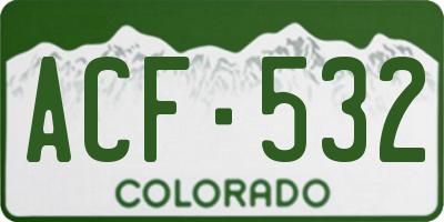 CO license plate ACF532