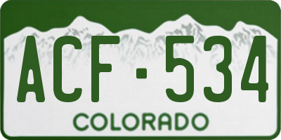 CO license plate ACF534