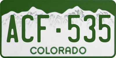 CO license plate ACF535