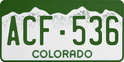 CO license plate ACF536