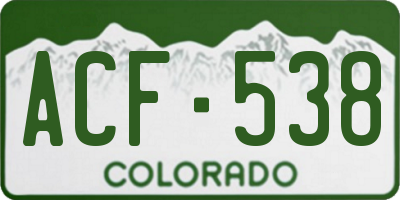 CO license plate ACF538