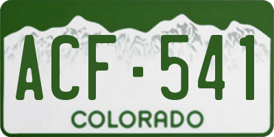 CO license plate ACF541