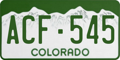 CO license plate ACF545