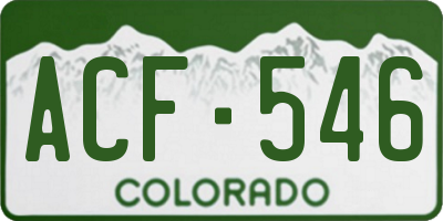 CO license plate ACF546